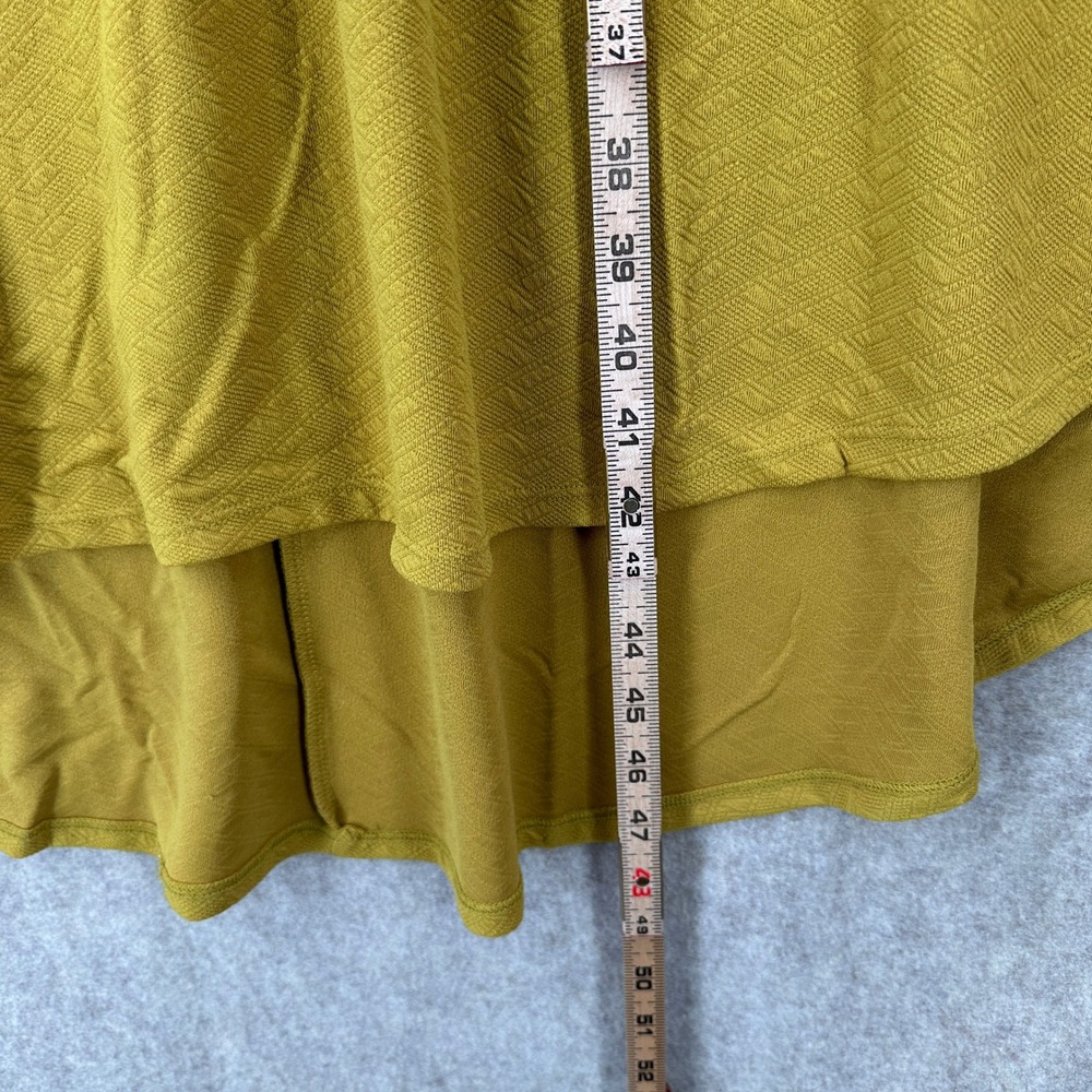 NEW LuLaRoe Carly Dress Mustard Yellow Textured Pocket Tunic Top 2XL FLAWS - Picture 8 of 10